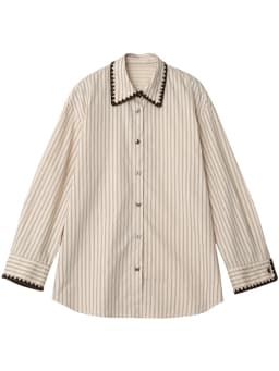 CHIC VEN Fashion Women Shirt Loose Striped Long Sleeve Female Blouses Butterfly Button Cotton Girl Coat Autumn Winter 2026