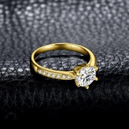 Classic 1-carat Moissanite Ring with Certificate Laboratory Diamond Rings Women Wedding Jewelry 18K Gold Plated S925 Silver