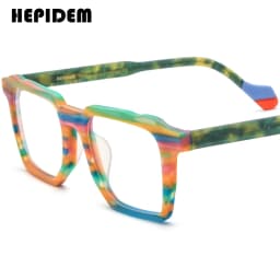 FONEX HEPIDEM Acetate Eyeglasses Frame Men New Square Brand Design Glasses Women Retro Vintage Eyewear Japanese Spectacles 9287