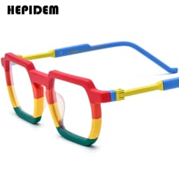 FONEX HEPIDEM Acetate Eyeglasses Frame Men New Square Brand Design Glasses Women Retro Vintage Eyewear Japanese Spectacles 9287