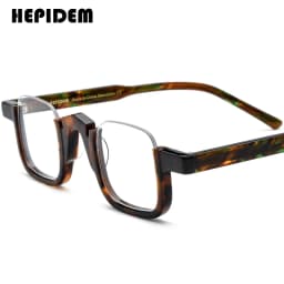 FONEX HEPIDEM Acetate Eyeglasses Frame Men New Square Brand Design Glasses Women Retro Vintage Eyewear Japanese Spectacles 9287