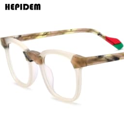 FONEX HEPIDEM Acetate Eyeglasses Frame Men New Square Brand Design Glasses Women Retro Vintage Eyewear Japanese Spectacles 9287