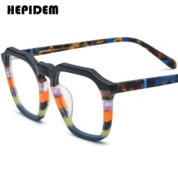 FONEX HEPIDEM Acetate Eyeglasses Frame Men New Square Brand Design Glasses Women Retro Vintage Eyewear Japanese Spectacles 9287