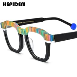 FONEX HEPIDEM Acetate Eyeglasses Frame Men New Square Brand Design Glasses Women Retro Vintage Eyewear Japanese Spectacles 9287