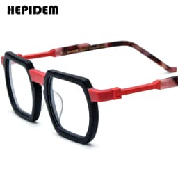 FONEX HEPIDEM Acetate Eyeglasses Frame Men New Square Brand Design Glasses Women Retro Vintage Eyewear Japanese Spectacles 9287