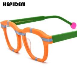 FONEX HEPIDEM Acetate Eyeglasses Frame Men New Square Brand Design Glasses Women Retro Vintage Eyewear Japanese Spectacles 9287