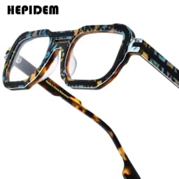 FONEX HEPIDEM Acetate Eyeglasses Frame Men New Square Brand Design Glasses Women Retro Vintage Eyewear Japanese Spectacles 9287