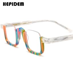 FONEX HEPIDEM Acetate Eyeglasses Frame Men New Square Brand Design Glasses Women Retro Vintage Eyewear Japanese Spectacles 9287