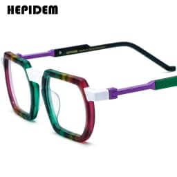 FONEX HEPIDEM Acetate Eyeglasses Frame Men New Square Brand Design Glasses Women Retro Vintage Eyewear Japanese Spectacles 9287