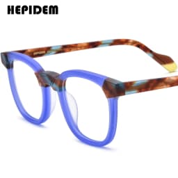 FONEX HEPIDEM Acetate Eyeglasses Frame Men New Square Brand Design Glasses Women Retro Vintage Eyewear Japanese Spectacles 9287