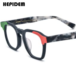 FONEX HEPIDEM Acetate Eyeglasses Frame Men New Square Brand Design Glasses Women Retro Vintage Eyewear Japanese Spectacles 9287