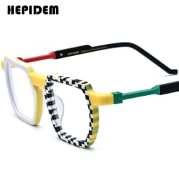 FONEX HEPIDEM Acetate Eyeglasses Frame Men New Square Brand Design Glasses Women Retro Vintage Eyewear Japanese Spectacles 9287