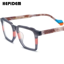 FONEX HEPIDEM Acetate Eyeglasses Frame Men New Square Brand Design Glasses Women Retro Vintage Eyewear Japanese Spectacles 9287