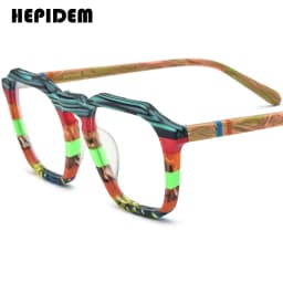 FONEX HEPIDEM Acetate Eyeglasses Frame Men New Square Brand Design Glasses Women Retro Vintage Eyewear Japanese Spectacles 9287