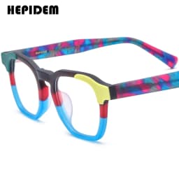 FONEX HEPIDEM Acetate Eyeglasses Frame Men New Square Brand Design Glasses Women Retro Vintage Eyewear Japanese Spectacles 9287
