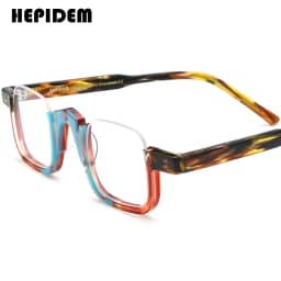 FONEX HEPIDEM Acetate Eyeglasses Frame Men New Square Brand Design Glasses Women Retro Vintage Eyewear Japanese Spectacles 9287