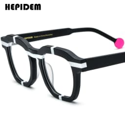 FONEX HEPIDEM Acetate Eyeglasses Frame Men New Square Brand Design Glasses Women Retro Vintage Eyewear Japanese Spectacles 9287