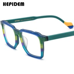 FONEX HEPIDEM Acetate Eyeglasses Frame Men New Square Brand Design Glasses Women Retro Vintage Eyewear Japanese Spectacles 9287