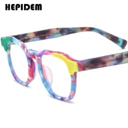 FONEX HEPIDEM Acetate Eyeglasses Frame Men New Square Brand Design Glasses Women Retro Vintage Eyewear Japanese Spectacles 9287