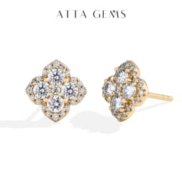 Attagems Full Moissanite Diamond Earrings D VVS1 For Women S925 Sterling Silver 18k Gold Plated Engagement Wedding Jewelry Gifts
