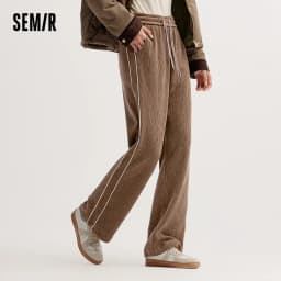 Semir Casual Pants Women Chenille Long Pants Winter 2025 New Contrasting Colors Wide-Leg Pants Leg-Lengthening