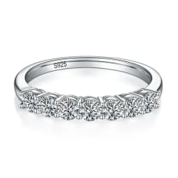 NeeTim 3mm Moissanite Ring for Women S925 Sterling Silver Rings with White Gold Plated Sparkling Wedding Bridal Band Jewelry