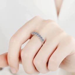 NeeTim 3mm Moissanite Ring for Women S925 Sterling Silver Rings with White Gold Plated Sparkling Wedding Bridal Band Jewelry
