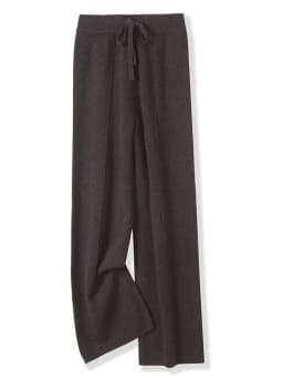 100% Merino Wool Pants Women Autumn Winter Casual Wide Leg Trousers Middle Seam Style Knitted Cashmere Soft Lace-up Trendy Pants