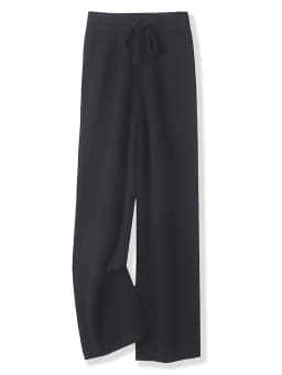 100% Merino Wool Pants Women Autumn Winter Casual Wide Leg Trousers Middle Seam Style Knitted Cashmere Soft Lace-up Trendy Pants