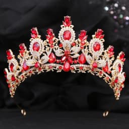 KMVEXO Baroque Luxury Water Drop Flower Crystal Opal Tiara For Women Wedding Girls Birthday Party Elegant Crown Hair Accessories