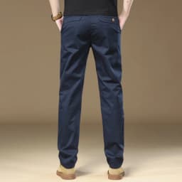 97% Cotton Cargo Style Casual Pants Men's Splicing Straight Fashion Elastic Business Trousers Spring Autumn Male Clothes Pants