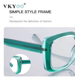 VICKY New Large Frame Ladies Reading Glasses Anti-blue Light Personalized Fashion with Prescription Lenses Myopia Hyperopia 2171