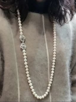 24 Inch Genuine Natural AAA 8-9mm White South China Sea Pearl Necklace 20in 22in 26in 28in 30in 32in 34in 36in