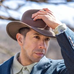 Wool Felt Crushable Outback Hat for Men Indiana Jones Hat Cowboy Fedora Wide Brim Brown Black Large Size