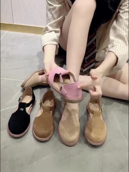 AIYUQI Flat-Soled Retro Frosted Genuine Leather Women's Sandals 2026 New Hollow Women's Shoes Roman Baotou Sandals for Women