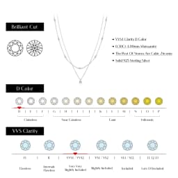 MODIAN Moissanite D Color Double Layer Pendant Necklace 925 Sterling Silver Round Stylish Choker Necklace For Women Jewelry