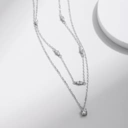 MODIAN Moissanite D Color Double Layer Pendant Necklace 925 Sterling Silver Round Stylish Choker Necklace For Women Jewelry