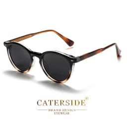 CATERSIDE Round Polarized Sunglasses Men Propionic High Quality Sun Glasses Women Punk Outdoor Driving Fishing Eyewear UV400
