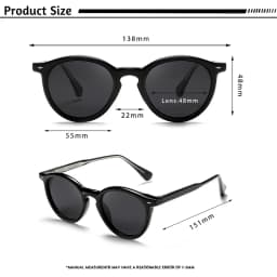 CATERSIDE Round Polarized Sunglasses Men Propionic High Quality Sun Glasses Women Punk Outdoor Driving Fishing Eyewear UV400