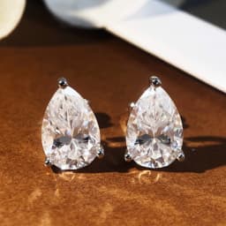 COSYA 1/2/3/4CT Pear Cut Moissanite Ring/Earrings For Women 100% S925 Silver Waterdrop Solitaire Wedding Band Fine Jewelry Gift