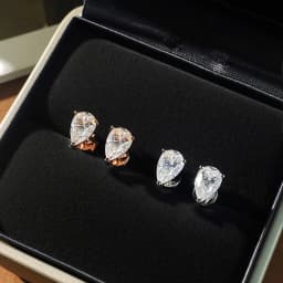 COSYA 1/2/3/4CT Pear Cut Moissanite Ring/Earrings For Women 100% S925 Silver Waterdrop Solitaire Wedding Band Fine Jewelry Gift
