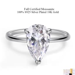 COSYA 1/2/3/4CT Pear Cut Moissanite Ring/Earrings For Women 100% S925 Silver Waterdrop Solitaire Wedding Band Fine Jewelry Gift