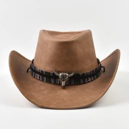 New 100% Leather Men Women Western Cowboy Hat Wide Brim Godfather Hats Gentleman Church Sombrero Hombre Jazz Cap