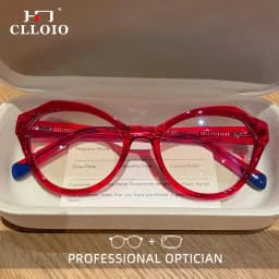 CLLOIO New Fashion Cat Eye Anti Blue Light Reading Glasses For Women Customizable Prescription Myopia Hyperopia Optical Eyewear