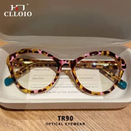 CLLOIO New Fashion Cat Eye Anti Blue Light Reading Glasses For Women Customizable Prescription Myopia Hyperopia Optical Eyewear