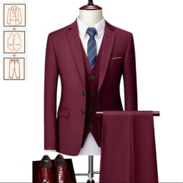 2025 New Men's Business Casual Suit for Weddings Male Solid Colour Formal Suit Sets Men Prom Party Tuxedo Dress