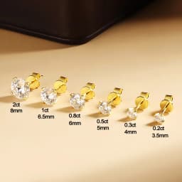 0.1-5ct Moissanite Stud Earring for Women Men Round D Color Diamond 925 Sterling Silver 18K Gold Plated Jewelry with Certificate