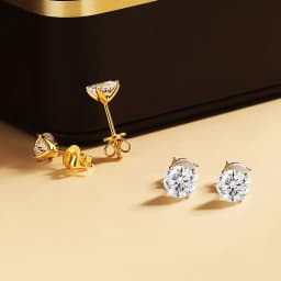 0.1-5ct Moissanite Stud Earring for Women Men Round D Color Diamond 925 Sterling Silver 18K Gold Plated Jewelry with Certificate