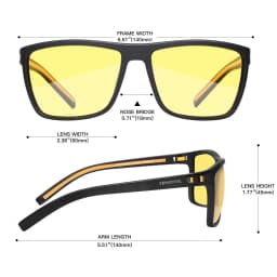 ZENOTTIC Retro Polarized Sunglasses for Men Lightweight TR90 Frame UV400 Protection Square Sun Glasses Night Vision Goggles