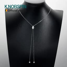 KNOBSPIN Moissanite Necklaces Pear Cut Pendant 1/2/3 ct GRA Certified Lab Diamond Girl Gift s925 Sterling Silver Dainty Necklace